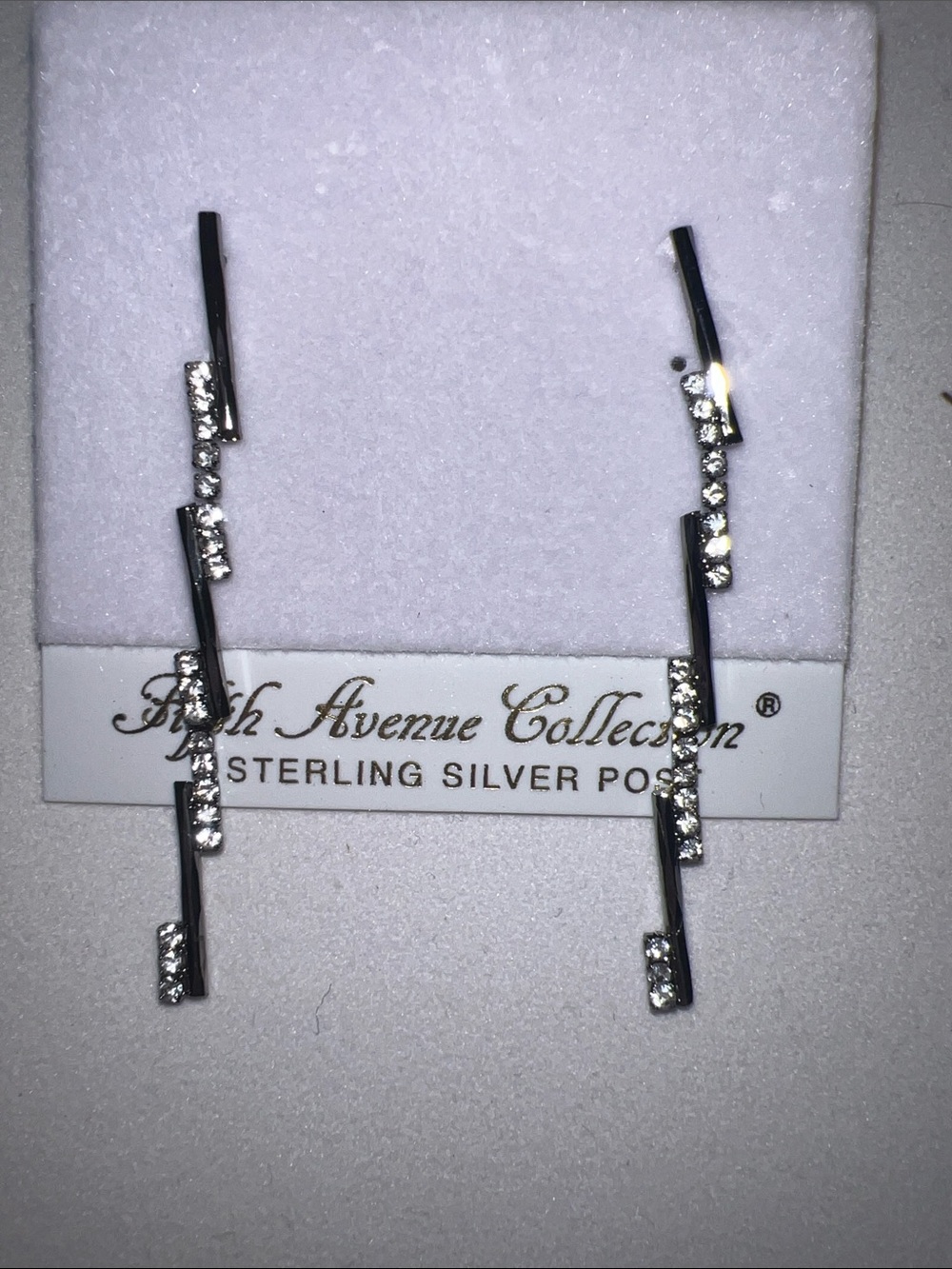Hematite Linear Crystal Drop Earrings - black